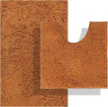 BOANKODU Bathroom Sets - 2 Soft Chenille Bath Mats, Non-Slip, 32x20 + 20x20 Inch U Shape, Machine Washable (Champagne)