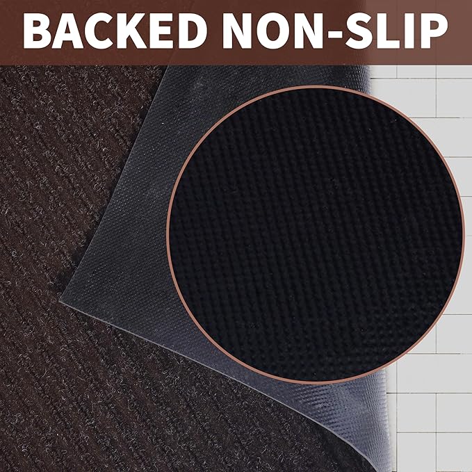 tonchean Commercial Grade Entrance Mat 3x10Ft Heavy Duty PVC Non-Slip Door Floor Mat, Indoor Outdoor Runner Rugs, Brush Step Entrance Mats for Corridor, Kitchen, Home, High Traffic Area