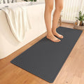Bathroom Runner Non Slip, Extra Soft Absorbent Quick Dry Bath Mats, Foam Weave Texture Thin Bath Rugs Washable with Rubber Backing, 24" x 70“