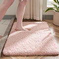 Bathroom Rug 20x32 Non Slip Fluffy Pink Bath Mat for Bathroom Floor Washable Plush Luxury Bath Rug for Tub Soft Shaggy Absorbent Shower Sink Mat