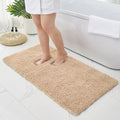 Bathroom Rugs 70x24, Ultra Thick Shaggy Soft Microfiber Absorbent Bath Rug, High Density Foam Latex Non Slip Backing, Machine Washable Bath Mats for Bathroom Floor & Sink, Beige