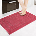 PURRUGS Machine Washable Kitchen Rug 24" x 35.5", Non-Slip/Skid Kitchen Runner Rugs & Floor Mats, Super Absorbent Soft Standing Mats for Kitchen, Sink & Laundry, Burgundy Red