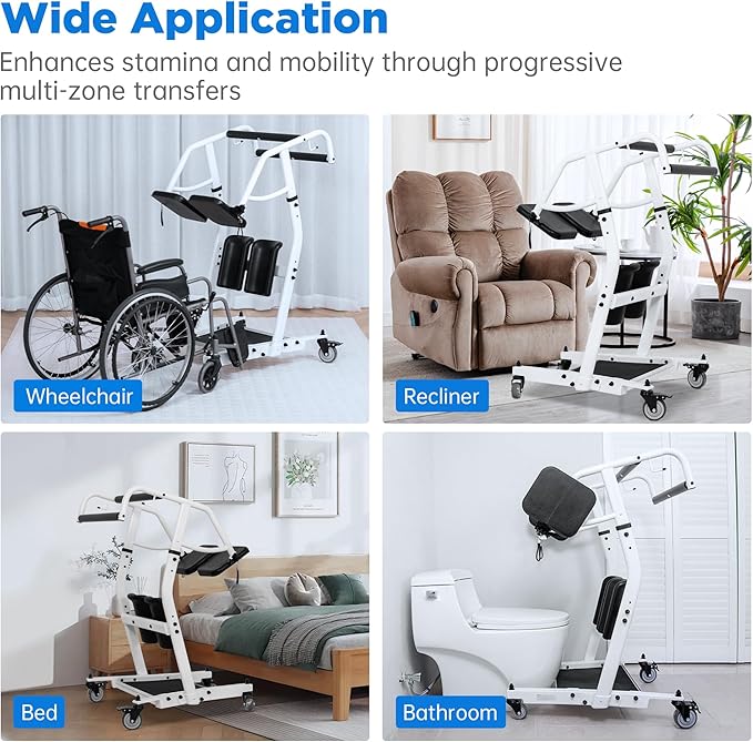 Sit to Stand Lift, Stand Assist Lift for Elderly, Patient Transfer Assist Devices with Belt for Home Care Use, 400 lbs Capacity
