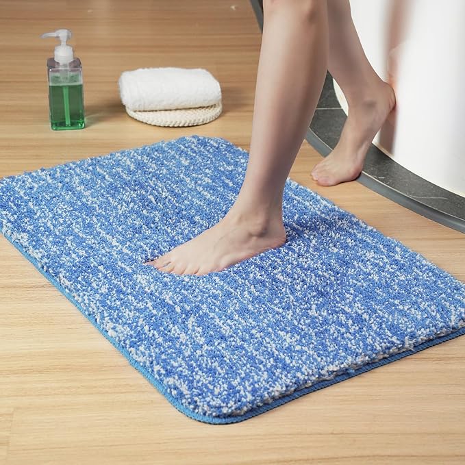 Luxury Quick Dry Non-Slip Bathroom Rugs【20'' x 30'' Night Blue】 Highly Absorbent Washable and Ultra Soft, Extra Thick Fluffy Bath Mats for Shower/Kitchen/Bathtub Floor