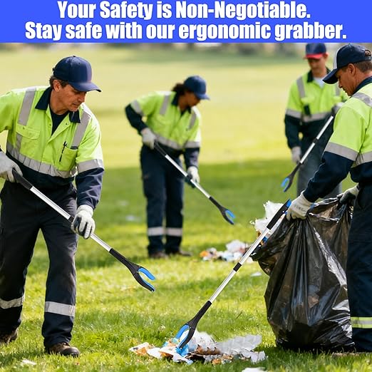 6 Pack 32 Inch Commercial Trash Grabber for Elderly Assist, Heavy Duty Lightweight Reacher with Ergonomic Handle & Non-Slip Grip, Multi-Use Outdoor Home Garden Cleanup Mobility Aid Tool (6, Colorful)
