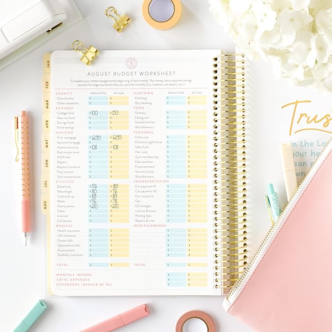 PPP Home Planner 2026 | 12-Month Weekly Calendar (Sunday Start) | Monthly Review & Seasonal Checklists | Budgeting & Savings Worksheets | Daily Bible Reading Plan | Checklists for Routines and Goals