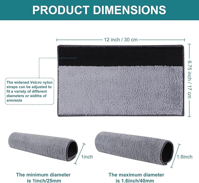 2 Pcs Small Armrest Pads Covers - Widened Self-Adhesive Straps Comfortable and Protective for Toilet Handle, Office Chairs, and Armrest Chairs Comfort Padding Pressure (Size：S)
