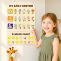 2-in-1 Chore Chart for Kids Toddler & Teens, Montessori Wooden Routine Responsibility Board, Visual Schedule, Reward System for ADHD Autism, Daily Morning & Bedtime Checklist, 11.3''x17.7''