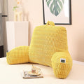 Reading Pillow for Sitting in Bed, Large Backrest Reading Pillow with Arm Rest,Back-Rest Support Cushion for Sit Up on Couch, Sofa, and Floor, Dorm Essentials (Yellow Corduroy, Large(19"))