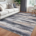 Modern Abstract 5x7 Machine Washable Area Rug Non-Slip Soft Bedroom Living Romm Rug Grey Black Multi Ultra Thin Print Faux Wool Floor Carpet Throw Rugs for Nursery Playroom Dining Room Indoor