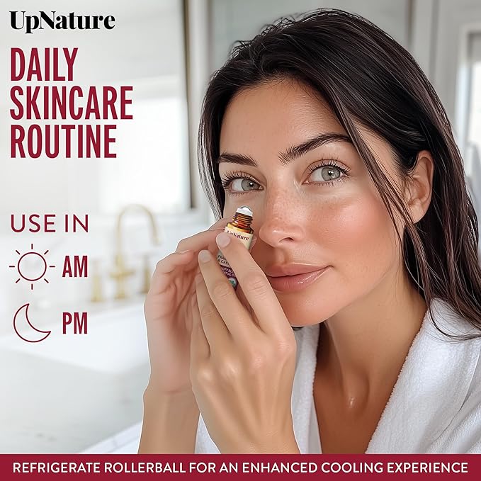 UpNature Organic Castor Oil and Frankincense Eye Roller – 100% Organic Castor Frankincense Oil for Face - Puffy Eyes Beauty Roll On