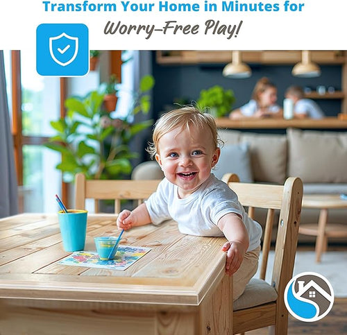 15ft Transparent Soft Edge Guard & Self-Stick Corner Protectors for Child Proofing Furniture, Glass Tables and Desk Edges - Clear Protection Solution for Baby Safety
