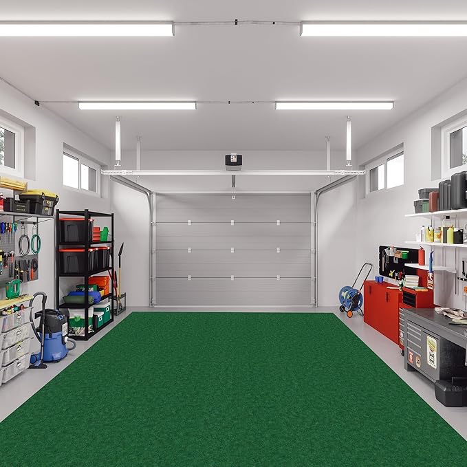 Ottomanson 6'6" x 40' Hallway Runner with Scraper Pile - Extra Durable Non-Slip Rug Mat for Indoor & Outdoor Use - Ideal for Kitchen, Entryway & Garage - High-Traffic Carpet, Green