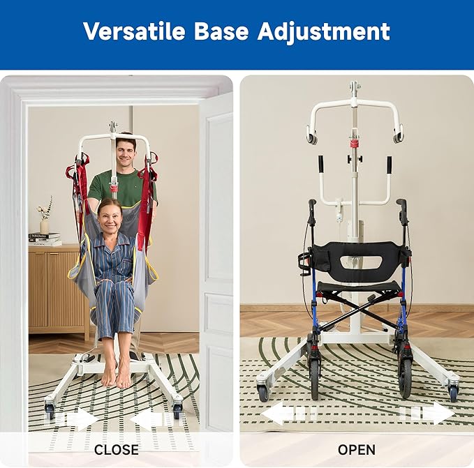 Electric Patient Lift, Medical Transfer Lift with Sling for Seniors, Sit to Stand Lift for Elderly, for Home and Hospital Use Seniors Easy-Assembly, Battery-Powered, 500lb Weight Capacity