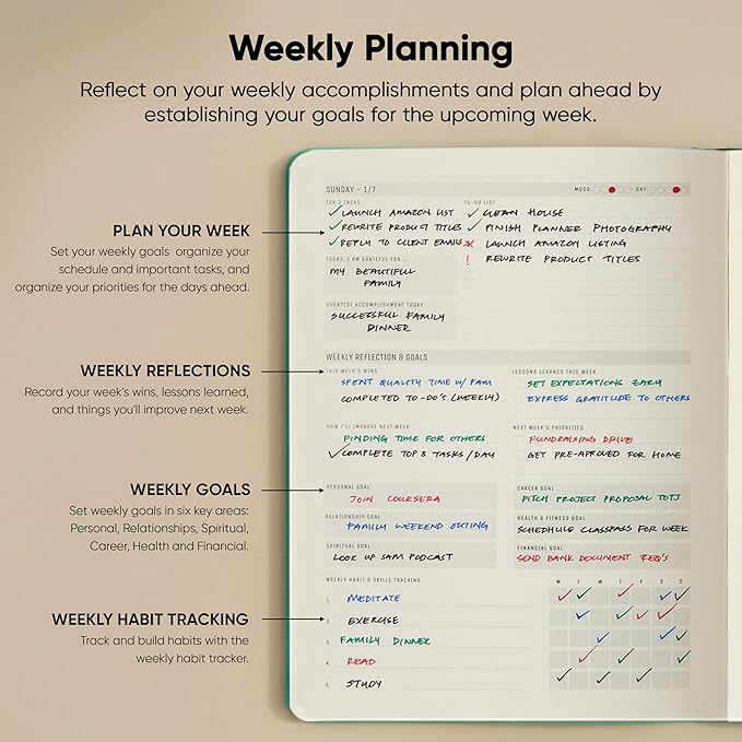 Dated, 2026 Planner, 8.5" x 11" - The #1 Productivity Planner to Achieve Your 2026 Goals - Planner 2026-2027 by PRODUCTIVITY STORE (A4, TEAL)