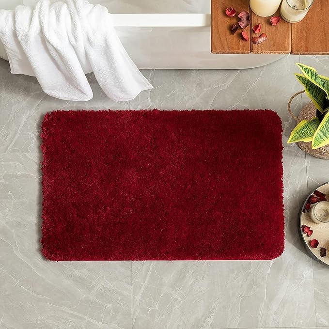 MIULEE Christmas Red Bathroom Runner Rug 24x60 Inches, Long Bath Mat for Bathroom Floor Bathtub Showers, Machine Washable Absorbent Microfiber Carpet with TPR Anti-Slip Back