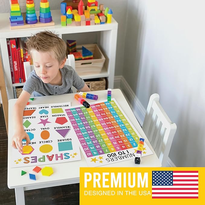 Hadley Designs 16 Educational Posters for Classroom Decor - Colorful Educational Posters for Toddlers 1-3, Toddler Learning Poster for Kids Ages 3-5, Kindergarten & Preschool Classroom Must Haves