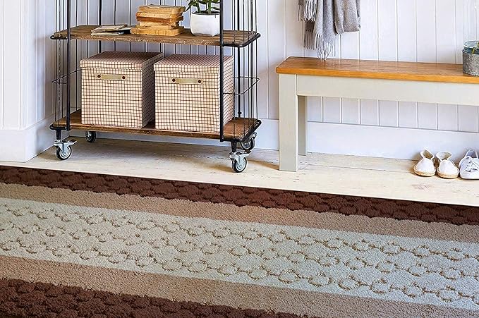 Custom Size Hallway Runner Rug Brown Color 31 inch Wide Select Your Length Non-Slip (Skid Resistance) Rubber Backing 24 feet x 31 inch