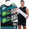 Body Wipes for Men - Maximum Cleaning Power (Ultra Clean) - 2 Pack (108 Wipes), XL No-Rinse Shower Sheets, Waterless Bathing Wipes for After Gym, Camping & Travel
