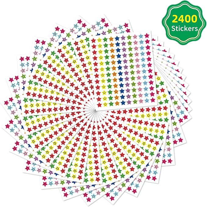 REGELETO 100 Pack Incentive Reward Chart for Students, 2 Designs Incentive Behavior Chart with 2400 Star Stickers Students Chore Sticker Chart at Home
