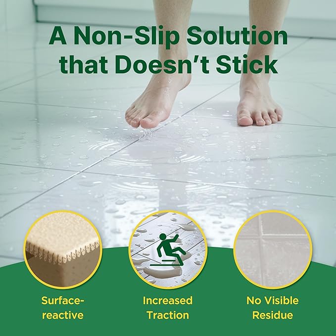 Anti-Slip Gel Treatment for Bathroom Tile, Micro-Grip Forming Action, Easy DIY Application, 10.6 oz