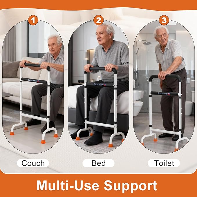 Stand Assist for Chair & Couch, Height Adjustable Mobility Aid for Seniors, Lightweight Metal Frame with 600lb Capacity