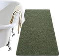 LOCHAS Luxury Bathroom Rug Shaggy Bath Mat 24 x 48 Inch, Washable Non Slip Bath Rugs for Bathroom Shower, Soft Plush Chenille Absorbent Carpets Mats, Olive Green
