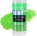 Mysense Neon Green Body Glitter Stick, Lime Green Face Hair Glitter, Mardi Gras Festival Rave Outfit for Women, St Patricks Day Accessories, Sparkling Mermaid Sequins Chunky Glitter Makeup, 0.56oz