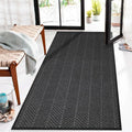3′ x 6′ Heavy Duty Front Door Mat Indoor Outdoor Entrance, Easy Clean Non-Slip All Weather Commercial Floor Mat for Entryway, No Curling Waterproof Vinyl Welcome Mat (36" x 72", Charcoal Grey)
