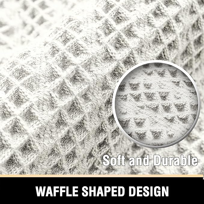 H.VERSAILTEX Waffle Bath Mat Super Absorbent Boho Bath Mat Non Slip Bath Rugs for Bathroom Floor Machine Washable Dry Fast Bathroom Rugs with Tassels, 17" x 24", Ivory White