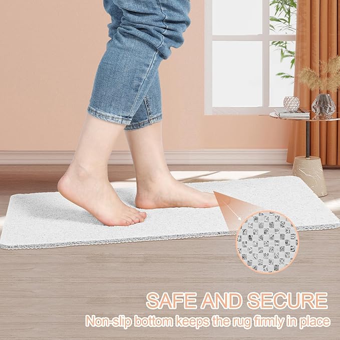 Joyhalo Shower Mat Bathtub Mat Non Slip, Bathmats Non Slip, Quick Drying Foot Scrubber Loofah Mats for Shower, Tub, Bathroom, Home, 47x16inch, Grey