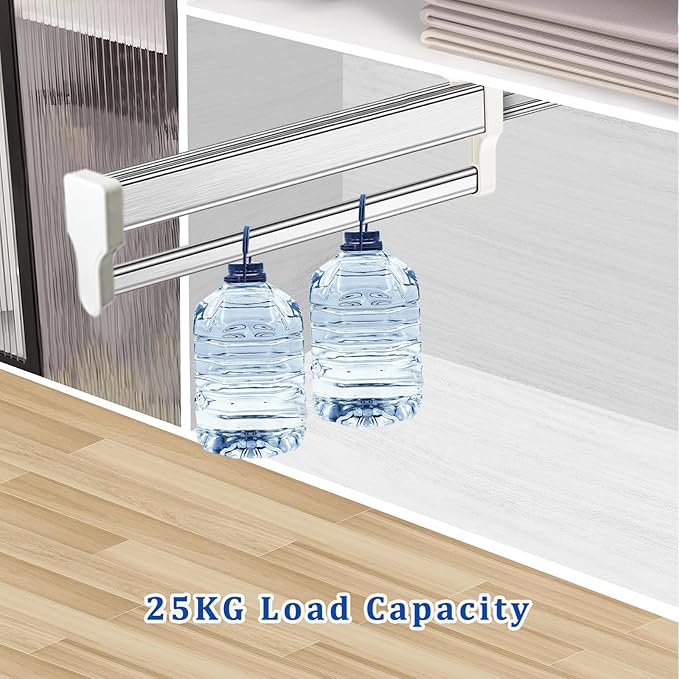 Pull Out Clothes Hanger Rod Adjustable Wardrobe Clothing Rail Hanger Rack Bar for Pants Clothes tainless Steel (347mm/13.7inch)