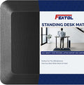FEATOL Anti Fatigue Mat for Standing, 9/10 Extra Thick Ergonomic Standing Desk Mat, Comfort & Durable Memory Foam Standing Mat at Home,Office All Day (20" x 32", Black, 1PC)