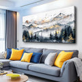 KELIYUAN Abstract Wall Decor Large Wall Art For Living Room Office Decoration Ink Mountain Landscapes Wall Painting Misty Forest Pictures Bedroom Canvas Artwork Ready To Hang Home Decor 24"x48"