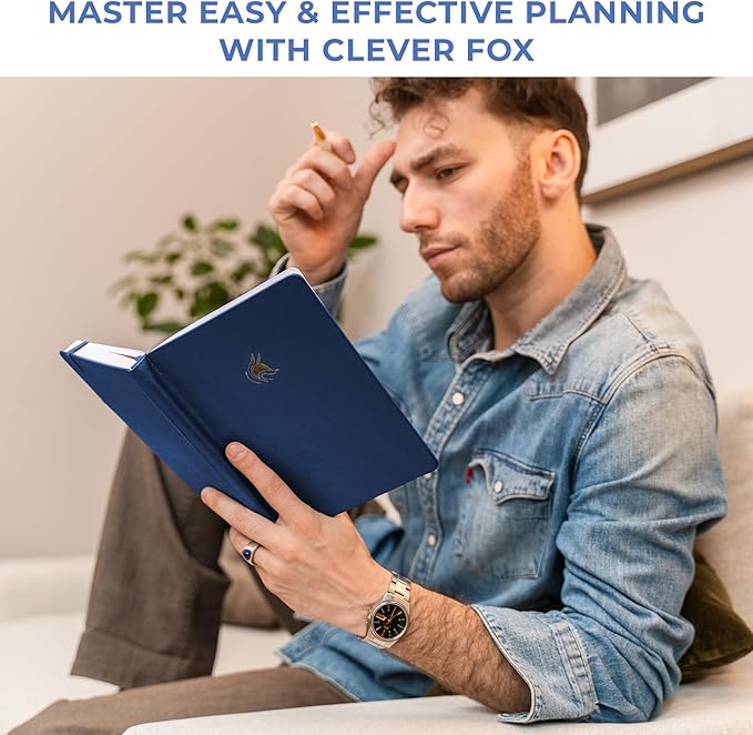 Clever Fox Dated Planner Premium 2026 – Weekly Agenda for Planning & Time Management –Notebook with Habit Tracker & To-do List (Mystic Blue)
