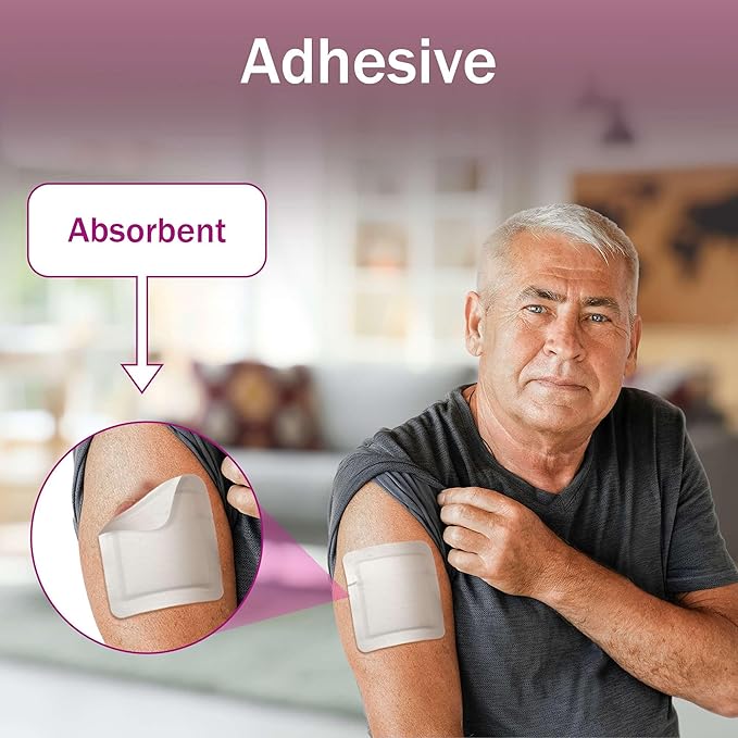 Waterproof Bordered Foam Dressing 4x4-10 Waterproof Bandages for Wound Care - Good for Pressure Sores, Lacerations, Burns, and More