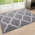 OLANLY Indoor Door Mat, 30x17, Non-Slip Absorbent Resist Dirt Entrance Mat, Washable Low-Profile Inside Floor Doormats for Entryway, Grey