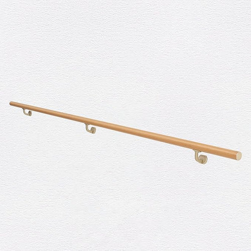 14FT Handrails for indoor&outdoor stairs,deck,slope,Modern Aluminum Handrail Set, Wall-Mounted with Zinc-Alloy Brackets，Crafted from aluminum alloy (not solid wood) rust-free (Cherry Wood Grain, 14FT)