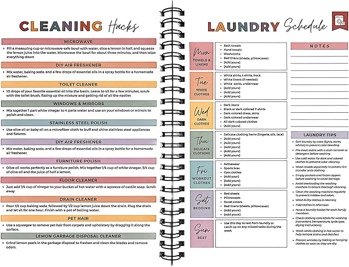 Adhd Cleaning Planner,Household Cleaning Planner, Daily, Weekly And Monthly House Cleaning Schedule And Checklist, Kitchen Bathroom Bedroom Specific Cleaning Schedules for Adults (white)