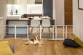 FXW Dog Gate Extra Wide Designed for Indoor Use, Adjustable Width Up to 165-inch Wide (32" H 6 Wire Panels for Small and Medium Dogs), White