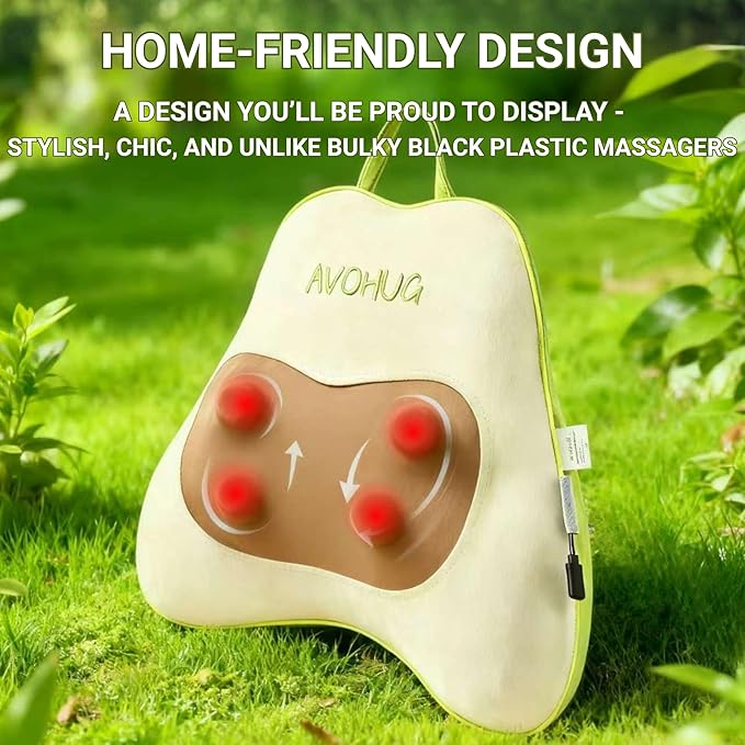 All-in-1 Red Light Shiatsu Body Massager Pillow— for Targeted Pain Relief, Knots, Aches, Muscle Soreness, Circulation& Tighter Skin, with Deep Kneading and Gentle Heat, Cordless and Gift-Ready