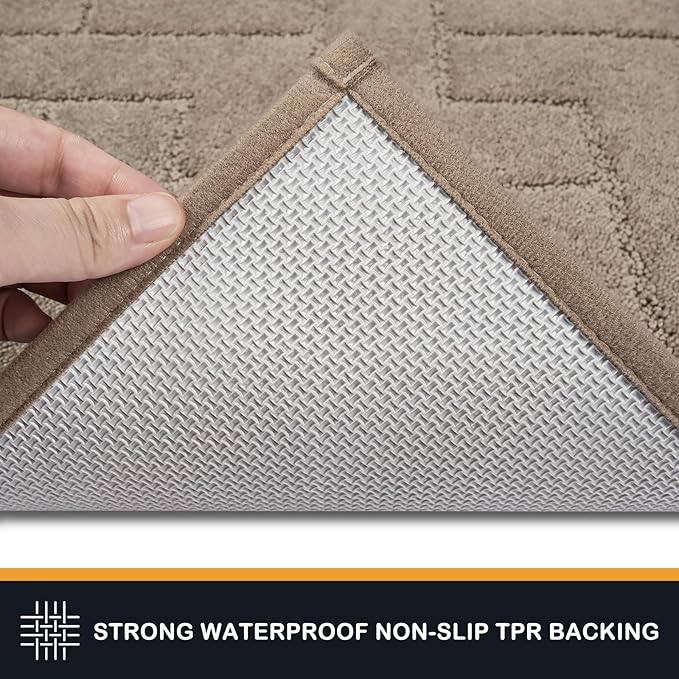 PURRUGS Dirt Trapping Door Mat 20" x 31.5", Non-Slip Machine Washable Entry Rug, Shoe Scraper, Dog Doormat, Super Absorbent Welcome Mat for Front & Back Door, Muddy Wet Shoes & Paws, Taupe