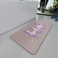 Bath Mat, Bathroom Mat Rugs Super Absorbent Shower Mats Non Slip Quick Dry Thin Rubber Mats for Bathroom Floor Fit Under Door, Shower Rug for Bathtub, Shower, Beige