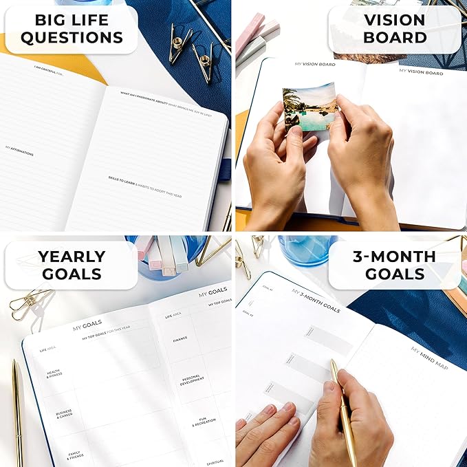 Clever Fox Planner Premium Edition – Undated Luxurious Weekly & Monthly Planner to Increase Productivity and Hit Your Goals – Organizer – Start Anytime, A5, Lasts 1 Year, Mystic Blue (Weekly)