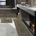 Antep Rugs Alfombras Modern Bordered 2pc Non-Skid (Non-Slip) Low Profile Pile Rubber Backing Indoor Kitchen Runner Rugs (Green, 2pc Set)