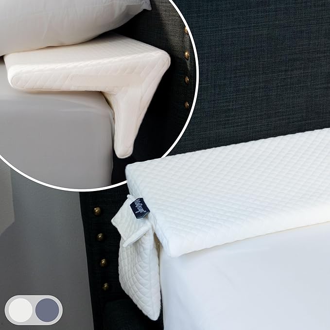 Bed Wedge Pillow for Headboard Gap Up to 7", Triangle Gap Filler for Bed, Mattress Wedge Gap Filler, Headboard Space Filler, Corner Pillow, White Twin 39"