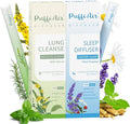 PUFFIAIR Day to Night Harmony Duo Herbal Diffuser Pen Set | Mullein and Melatonin Inspired Blends | Green Blue | 2 Count