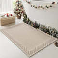 RESARE Waffle Bath Mat, Super Absorbent Non Slip, Machine Washable, Ultra Soft Boho Bath Rugs with Tassels, Upgraded Bordered Design, 17"x24" Pale Beige