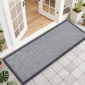 OLANLY Front Door Mat Outside Entrance 47x17, Absorbent, Heavy Duty Sturdy Natural Rubber Doormat Indoor Outdoor, Non-Slip, Stain and Fade Resistant, Low Profile Floor Mat for Entryway, Charcoal Gray