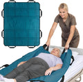 Upgraded 3-Layer Comfort Positioning Bed Pad with Handles Washable Waterproof Transfer Board for Turning Moving Patient Inconvenience Care Transfer Sheet, 48" x 40", Large, Ocean Teal